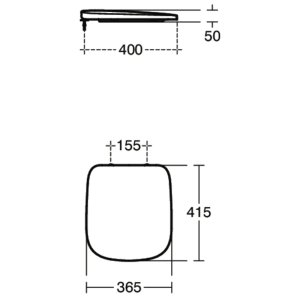 Ideal Standard Studio Echo toilet seat and cover for short projection pan (T318601) - main image 4