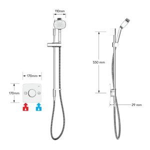 Mira Evoco Dual Outlet Thermostatic Mixer Shower & Bath Fill (With HydroGlo) - Chrome (1.1967.006) - main image 4