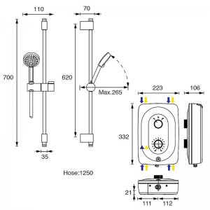 Mira Shore Electric Shower 9.5kW - White/Chrome (1.1789.002) - main image 4