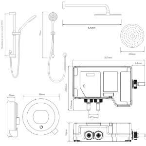 Aqualisa Optic Q Smart Shower Concealed with Adjustable and Ceiling Fixed Head - HP/Combi (OPQ.A1.BV.DVFC.23) - main image 4