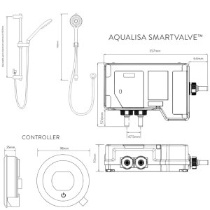 Aqualisa Optic Q Smart Shower Concealed with Adjustable Head - HP/Combi (OPQ.A1.BV.23) - main image 4