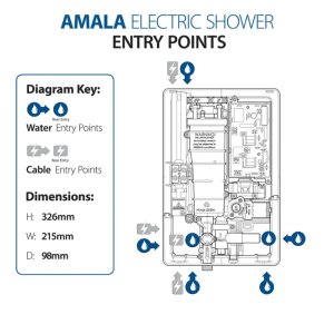 Triton Amala Electric Shower 9.5kW - Brushed Brass (REAMA97) - main image 4