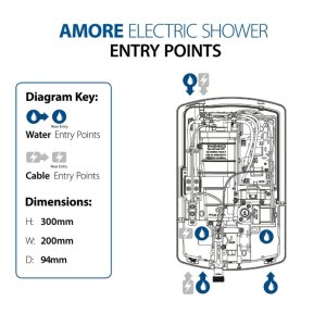 Triton Amore DuElec Dual Electric Shower 9.5kW - White Gloss (GEAMDU91) - main image 4