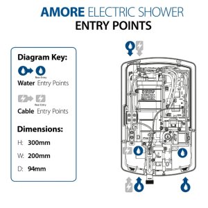 Triton Amore Electric Shower 8.5kW - Black Gloss (ASPAMO8GSBLK) - main image 4