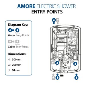 Triton Amore Electric Shower 8.5kW - Brushed Steel (ASPAMO8BRSTL) - main image 4