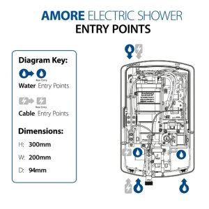 Triton Amore Electric Shower 8.5kW - White Gloss (ASPAMO8GSWHT) - main image 4