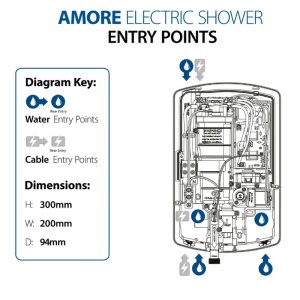 Triton Amore Electric Shower 9.5kW - White Gloss (ASPAMO9GSWHT) - main image 4