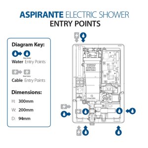 Triton Aspirante Electric Shower 8.5kW - Gun Metal (ASP08GUNMTL) - main image 4