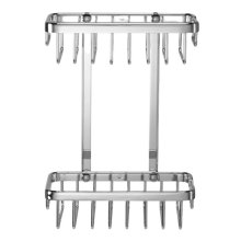 Croydex Slimline Aluminium Two Tier Basket - Chrome (QM786041)