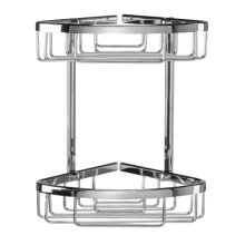 Croydex Slimline Aluminium Two Tier Corner Basket - Chrome (QM783841)