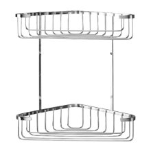 Croydex Stainless Steel Large Two Tier Corner Basket - Chrome (QM393841)