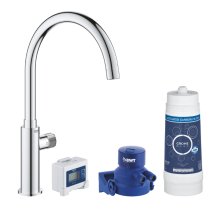 Buy New: Grohe Blue Pure Mono Tap Starter Kit - C-Spout - Chrome (30387000)