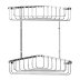 Croydex Stainless Steel Large Two Tier Corner Basket - Chrome (QM393841) - thumbnail image 1