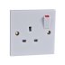 Schneider 13A 1 Gang Switch Socket - White (GSKTSW1G) - thumbnail image 1