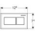 Geberit Pneumatic Square Dual Flush Plate - For Sigma Concealed Cistern - White / Chrome (116.053.KT.1) - thumbnail image 2