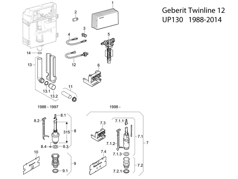 Geberit In-Wall Cisterns: How to Identify Geberit Spare Parts - Buy Online