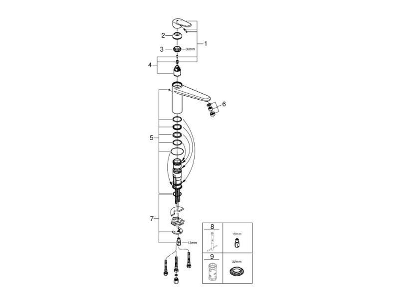Dempsey vervormen Huisdieren Grohe Eurodisc Cosmopolitan Single Lever Sink Mixer - Chrome shower spares  and parts | Grohe 31206002 | National Shower Spares
