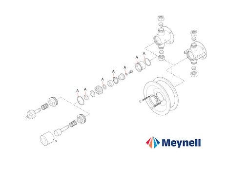 Meynell Push Shower (Push Shower) spares breakdown diagram